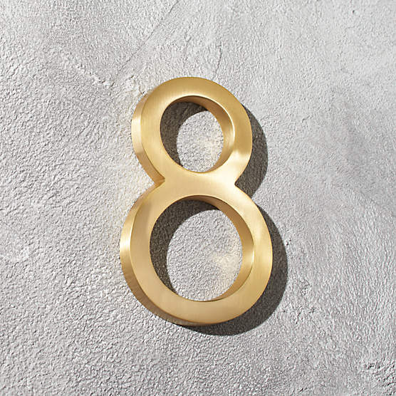 Aurele 6" Brushed Brass House Number 8