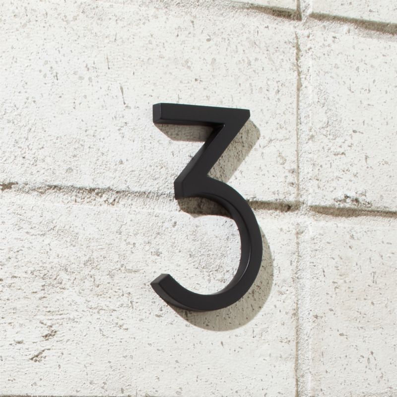 Aurele 4" Matte Black House Number 3 - image 0 of 3