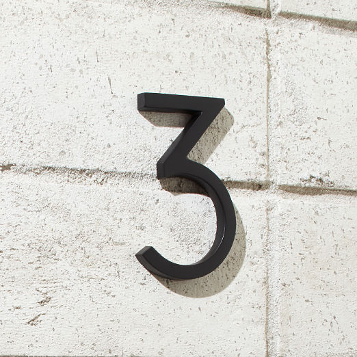 Aurele 4" Matte Black House Number 3