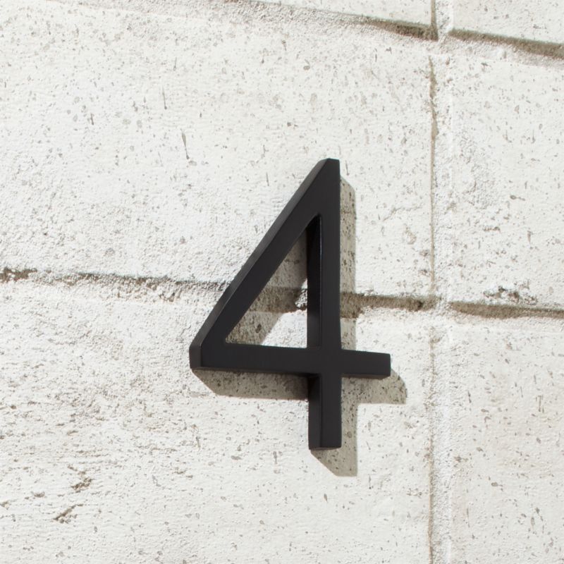 Aurele 4" Matte Black House Number 4 - image 0 of 3