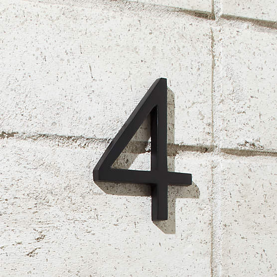 Aurele 4" Matte Black House Number 4