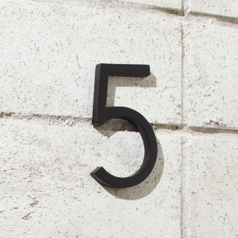 Aurele 4" Matte Black House Number 5 - image 0 of 3