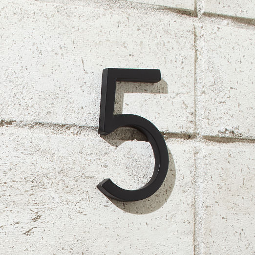 Aurele 4" Matte Black House Number 5