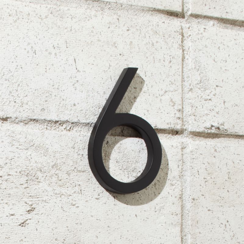 Aurele 4" Matte Black House Number 6 - image 0 of 3