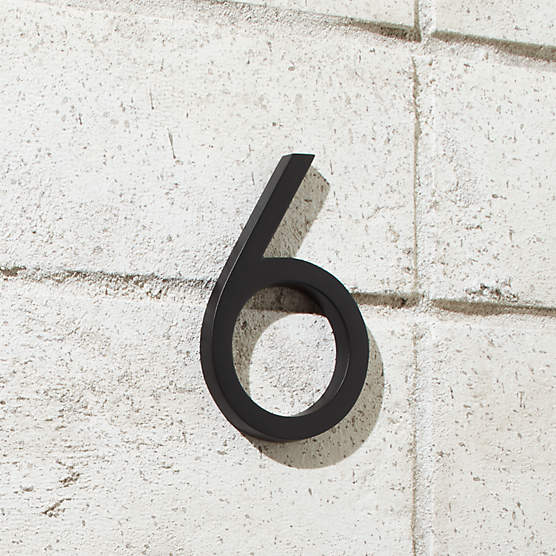 Aurele 4" Matte Black House Number 6