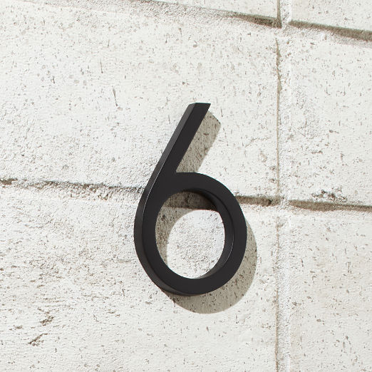 Aurele 4" Matte Black House Number 6