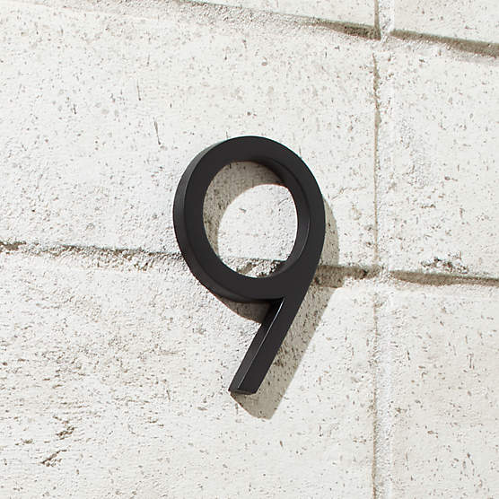 Aurele 4" Matte Black House Number 9