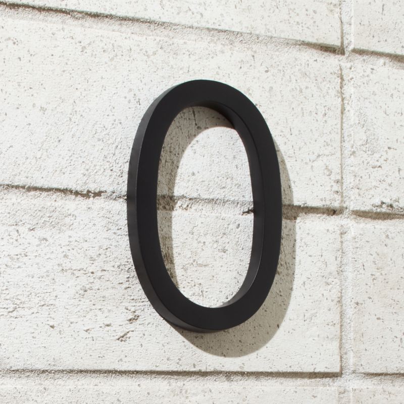 View Aurele 6" Matte Black House Number 0 details