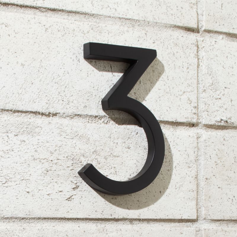 Aurele 6" Matte Black House Number 3 - image 0 of 3