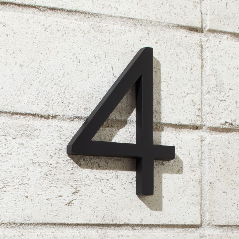 Aurele 6" Matte Black House Number 4 - image 0 of 3