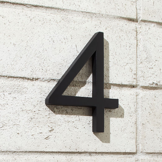 Aurele 6" Matte Black House Number 4