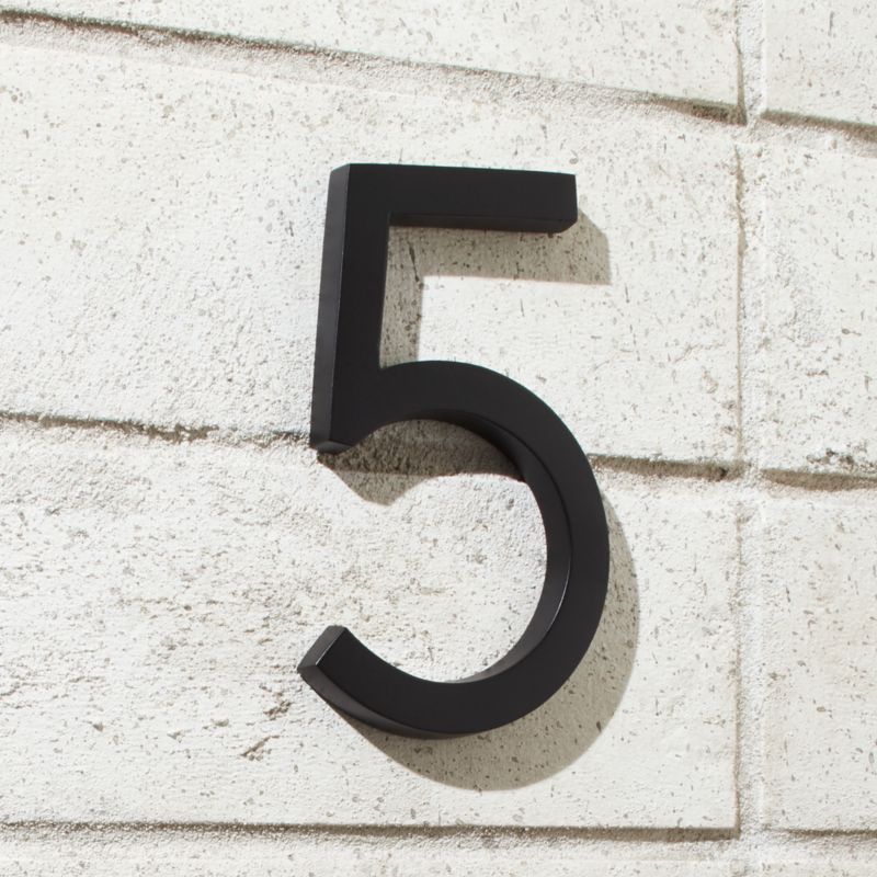 View Aurele 6" Matte Black House Number 5 details