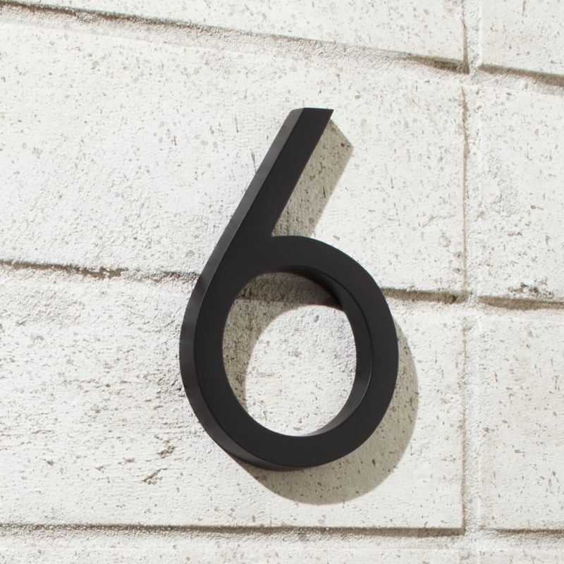 Aurele 6" Matte Black House Number 6 - image 0 of 3