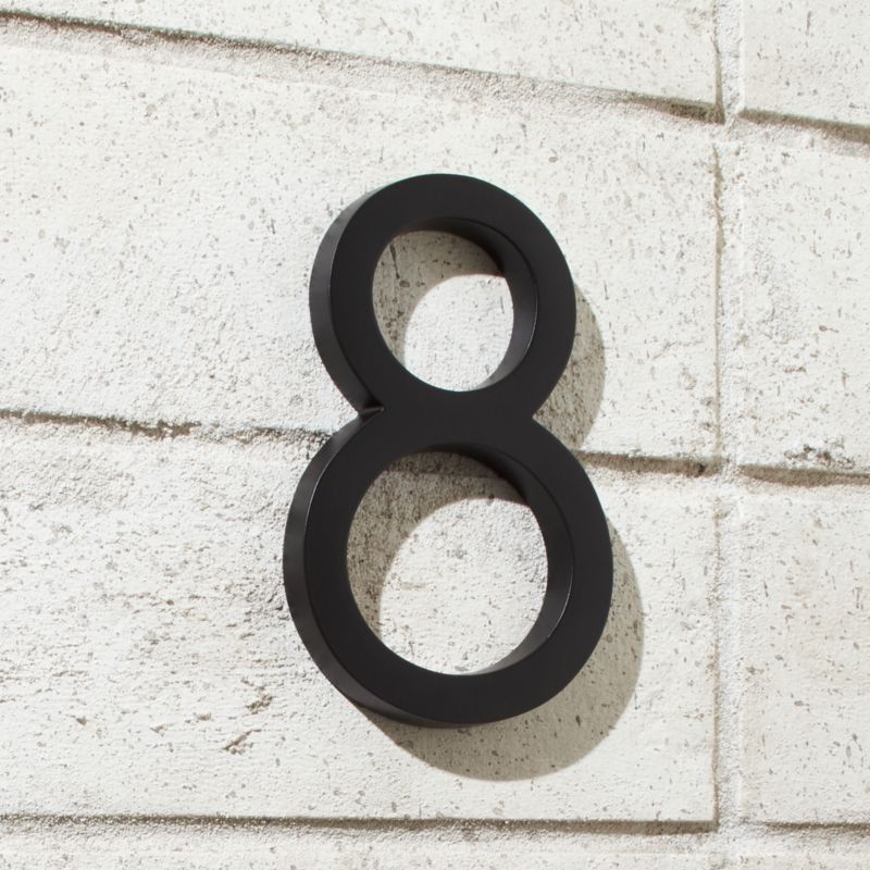 Modern House Numbers Cb2 Aurele 6 Matte Black House Number 8