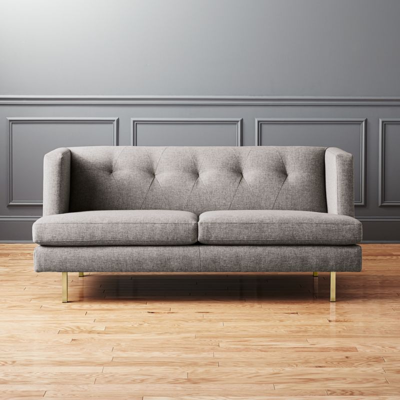 Tufted Sofas Cb2 Avec Grey Apartment Sofa With Br Legs