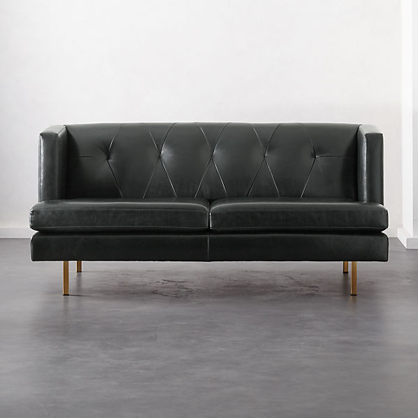 Avec Leather Apartment Sofa With Brass Legs Cb2