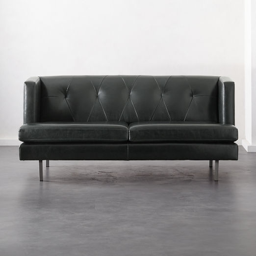 Apartment Sofas Cb2 Avec Leather Apartment Sofa With Brushed Stainless Steel Legs