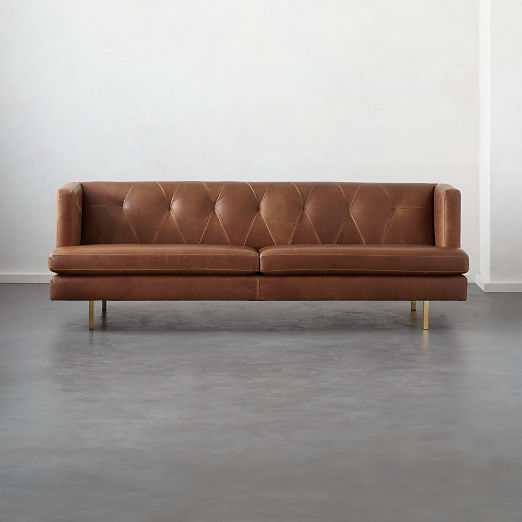 Modern Sofas Couches And Loveseats Cb2 Avec Leather Sofa With Br Legs