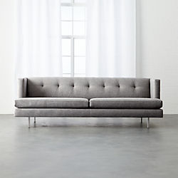 Modern Sofas Couches And Loveseats Cb2 Avec Grey Sofa With Brushed Stainless Steel Legs