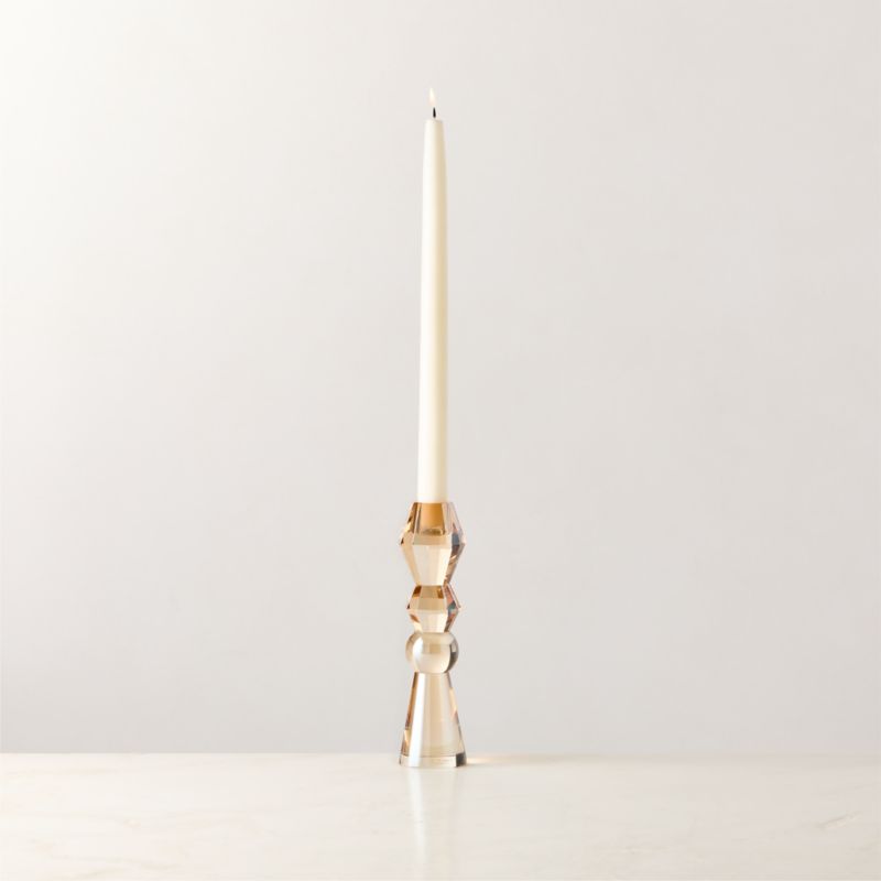 View Aven Champagne Crystal Taper Candle Holder Small details