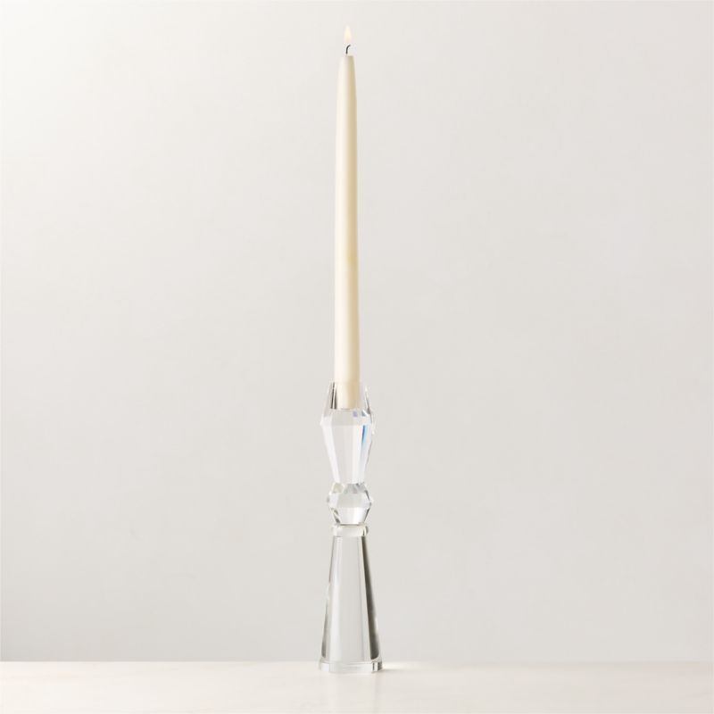 View Aven Clear Crystal Taper Candle Holder Large details