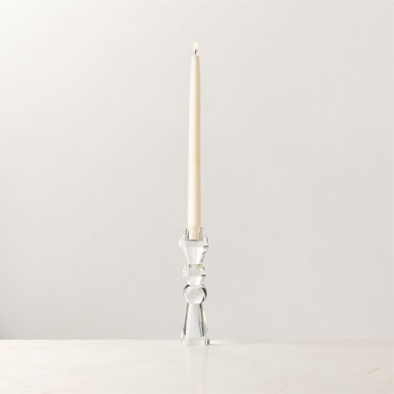 View Aven Clear Crystal Taper Candle Holder Small details