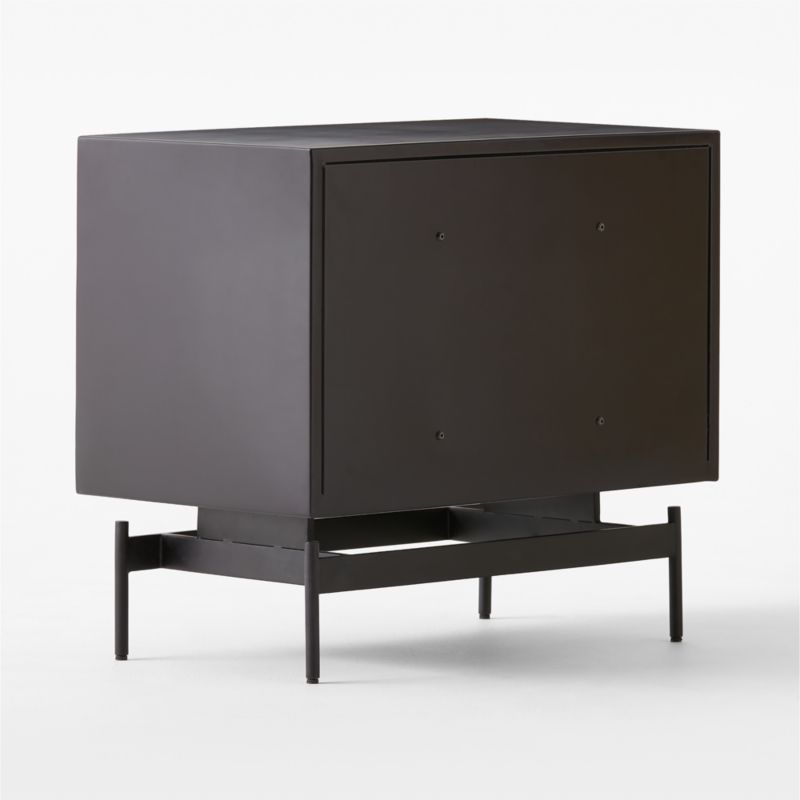 Avers 2-Drawer Plaster and Black Metal Nightstand - image 8 of 12