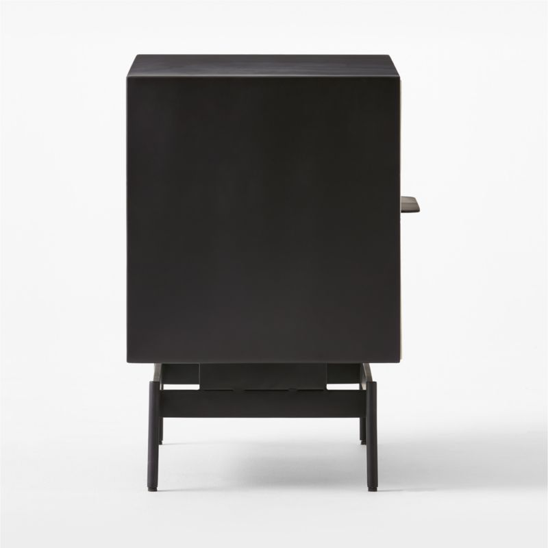 Avers 2-Drawer Plaster and Black Metal Nightstand - image 7 of 12