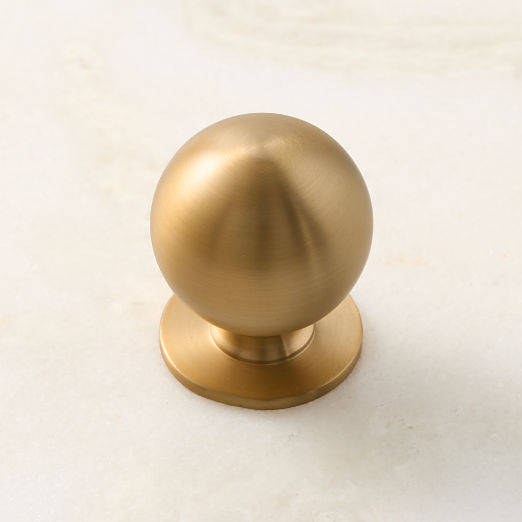 Avery Round Brushed Brass Cabinet Knob 1.25"