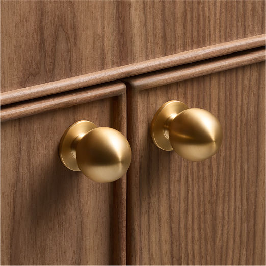 Avery Round Brushed Brass Cabinet Knobs
