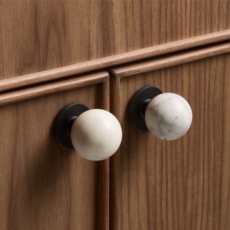 Avery Black and Carrara Marble Cabinet Knob 1.25'' - image 1 of 4