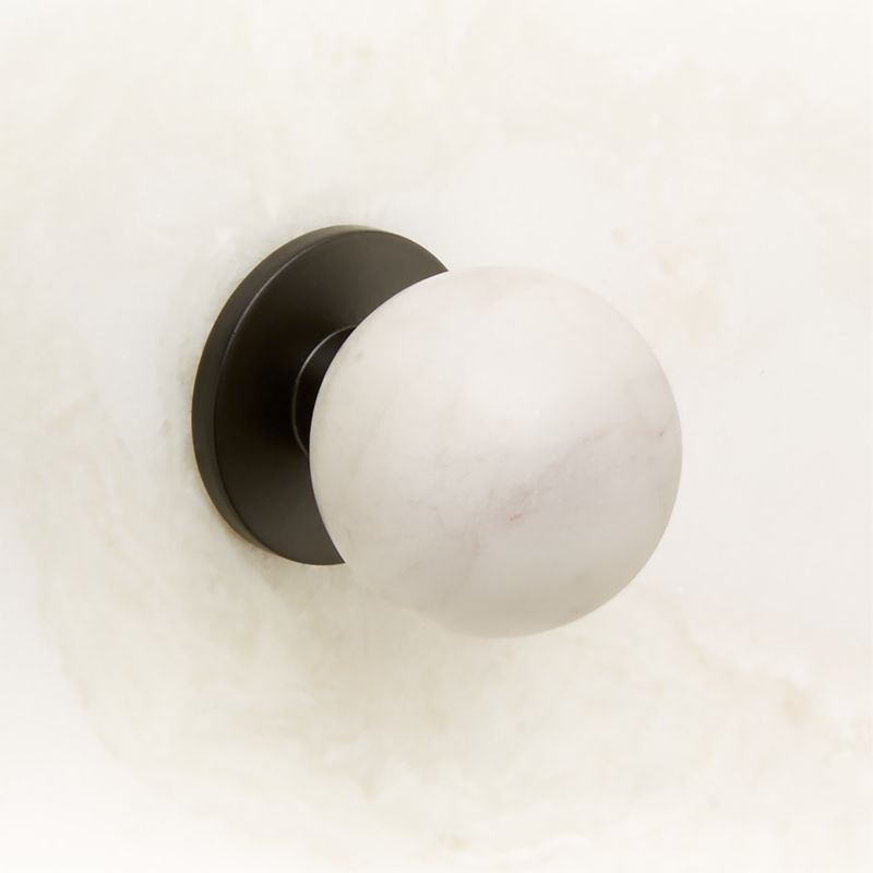 Avery Black and Carrara Marble Knob 1.25'' - image 0 of 5