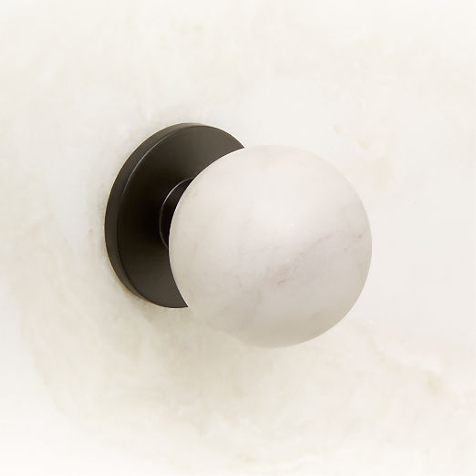 Avery Black and Carrara Marble Knob 1.25''