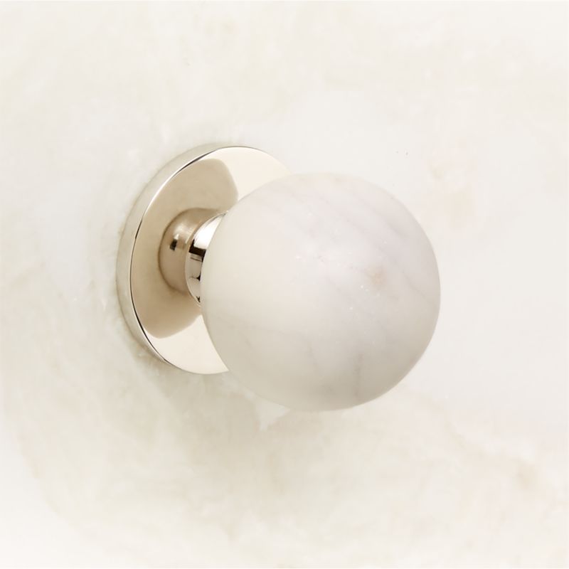 Avery Polished Nickel and Carrara Marble Knob 1.25'' - image 0 of 5