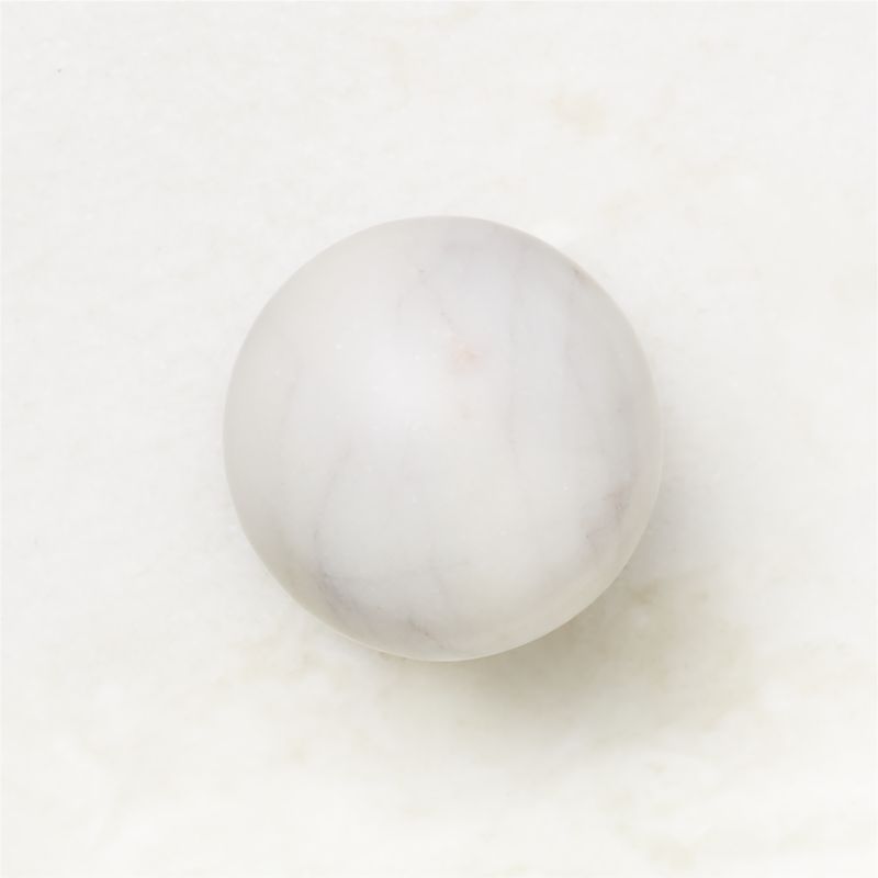 Avery Polished Nickel and Carrara Marble Knob 1.25'' - image 3 of 5