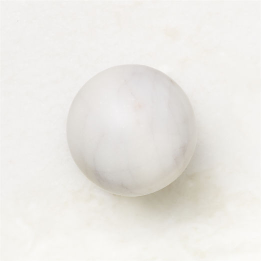 Avery Polished Nickel and Carrara Marble Cabinet Knob 1.25''
