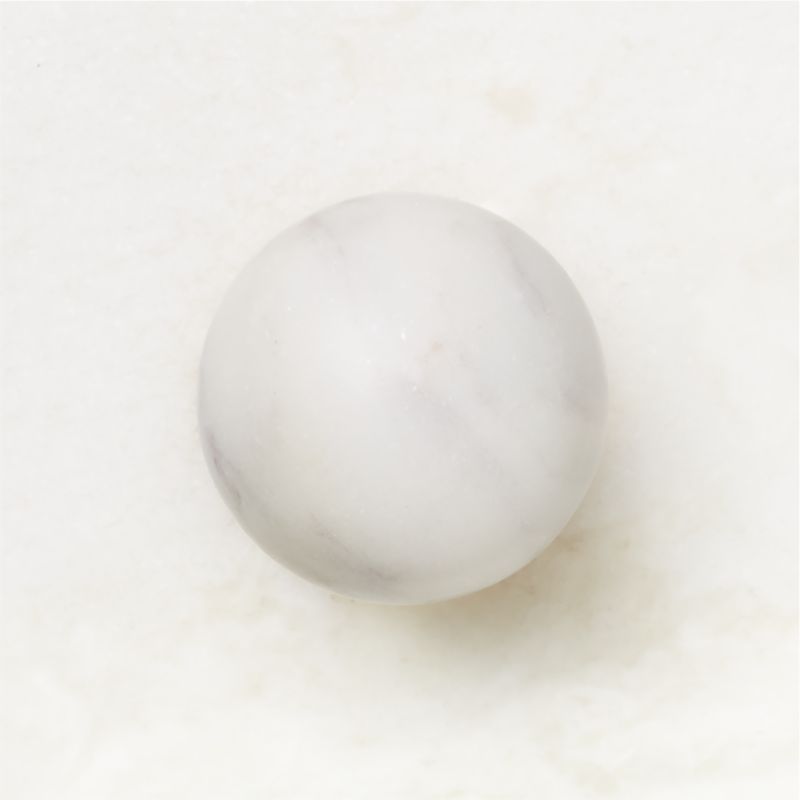 Avery Unlacquered Brass and Carrara Marble Knob 1.25'' - image 3 of 5