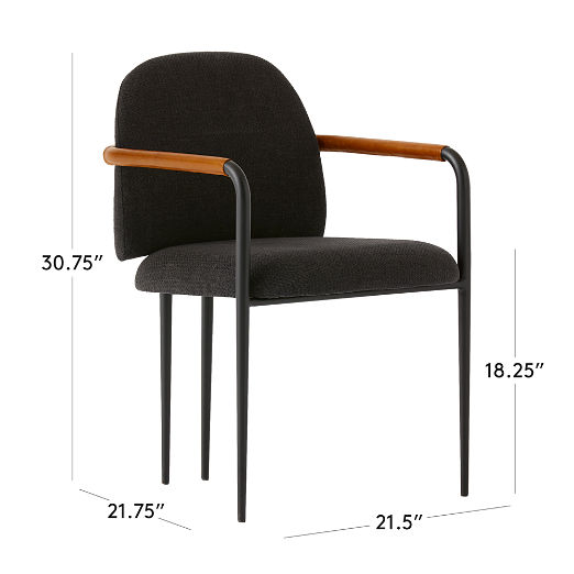 Avont Upholstered Charcoal Performance Fabric Dining Chair