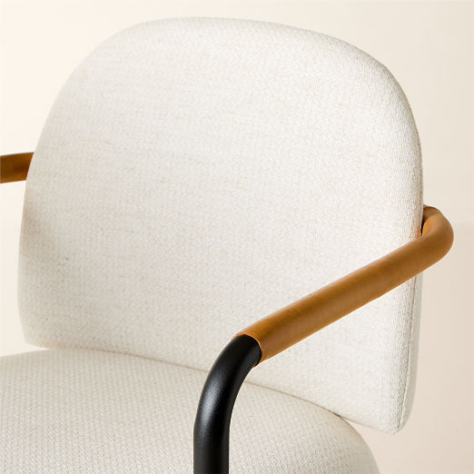 Avont White Performance Fabric Dining Armchair