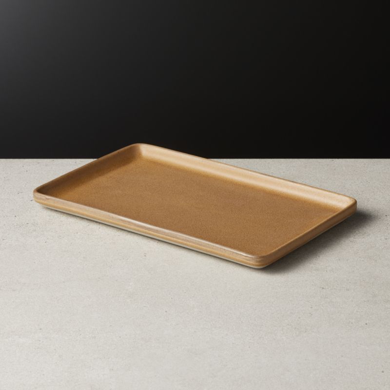 View Axel Caramel Rectangular Serving Platter details