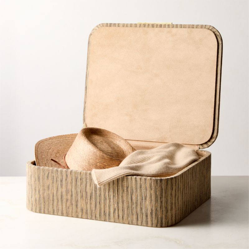 View Axton Natural Storage Box with Unlacquered Brass Handle Large details