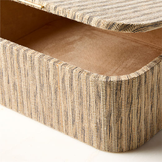 Axton Natural Storage Boxes Unlacquered Brass Handle