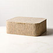 Crescent 46" Square Ivory Resin Coffee Table