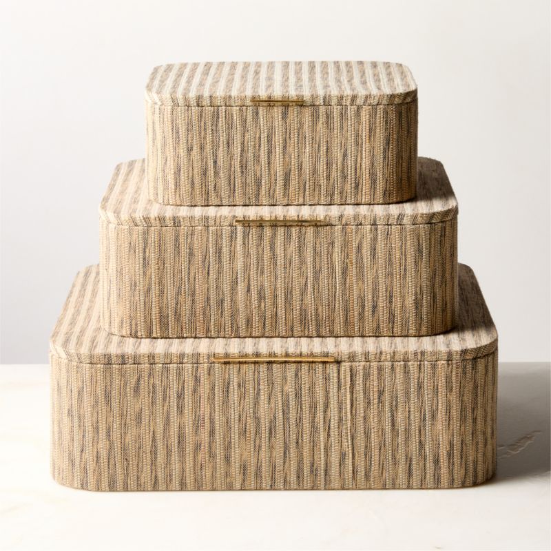 View Axton Natural Storage Boxes Set of 3 details