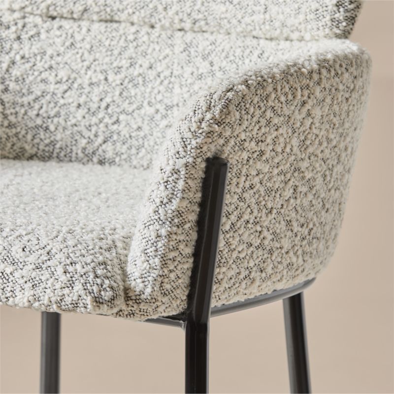 Azalea Upholstered Black and White Boucle Bar Stool - image 4 of 5