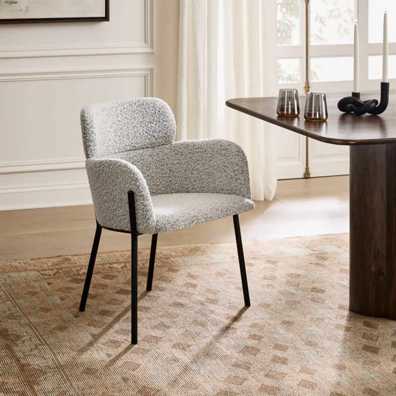 Azalea Black and White Boucle Dining Chair Set of 4 - image 8 of 11