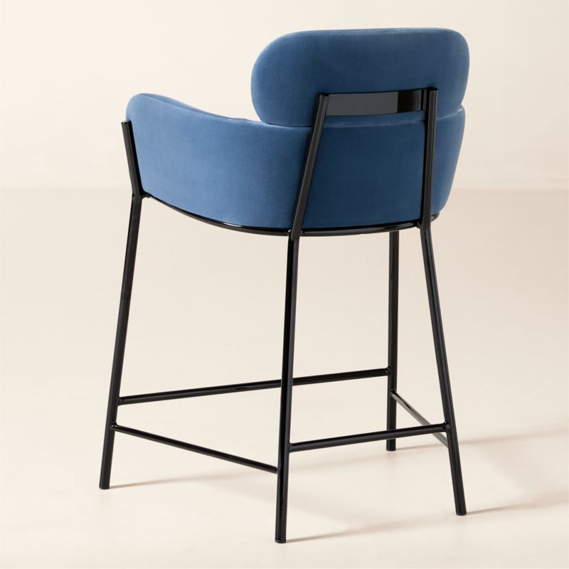 Azalea Blue Velvet Counter Stool - image 3 of 5