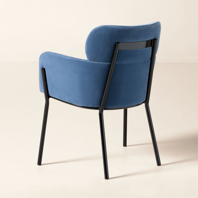 Azalea Blue Velvet Dining Chair - image 3 of 6