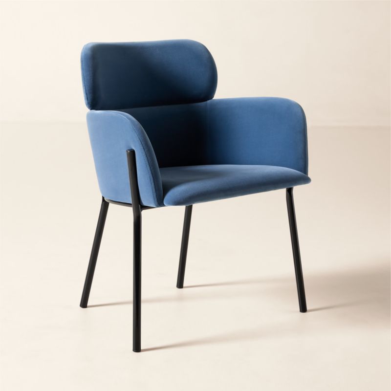 Azalea Blue Velvet Dining Chair - image 1 of 6