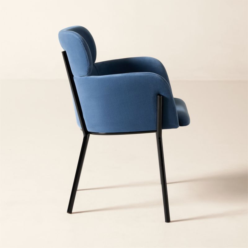 Azalea Blue Velvet Dining Chair - image 2 of 6